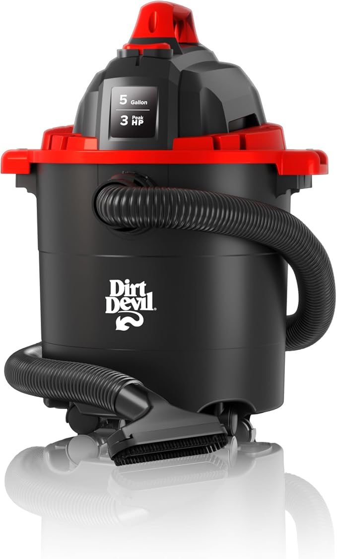Dirt Devil 5 Gallon Corded Wet Dry Shop Vacuum, Heavy Duty Vacuum by DirtDevil