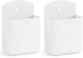 2 Pcs Remote Control Holder Wall Mount, TV Controller Holder, Self Adhesive Remote Holder, Wall Pen Holder Storage Accessories for Home Office School (White)