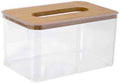 GSHLLO Clear Acrylic Tissue Box Dryer Sheet Dispenser Rectangle Tissue Holder Cover Countertop Napkin Organizer Bathroom Facial Napkin Case for Office Room