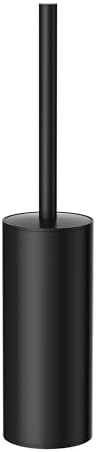 Toilet Brush and Holder Set, Toilet Bowl Brush with Heavy Duty 304 Stainless Steel Base and Extra Long Handle, Toilet Bowl Cleaners Brush for Bathroom (Matte Black)