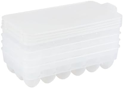 4-Pack Refrigerator Egg Storage Container, Clear Covered Egg Holder