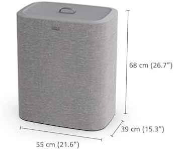 Joseph Joseph Tota Trio 90 liter/23.8 gallon Laundry Hamper Separation Basket with lid, 3 Removable Washing Bags with Handles- Gray