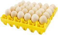 4-Pack Plastic Egg Tray Egg Crates 30-Egg Flats for Home Chicken Farmers, Stackable Egg Cartons Hold Multiple Eggs, Great for Storing, Sorting, and Shipping Eggs, Durable and Reusable (Yellow)