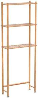 AmazerBath Bamboo Over The Toilet Storage Shelf, 3-Tier Bathroom Over Toilet Organizer Rack, Freestanding Above Toilet Shelf for Bathroom, Laundry, Space Saver, Natural Color