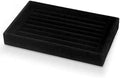 Valyria Velvet 7 Slots Ring Earrings Trays Showcase Display Jewelry Organizer VA003 (Black)