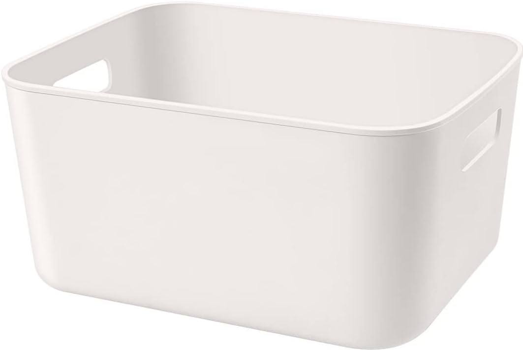 Set Of 2 Plastic Storage Bins,10.5×8×5.5" Versatile Kitchen Pantry