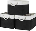 Bidtakay Black Storage Baskets for Shelves [3-pack] Collapsible