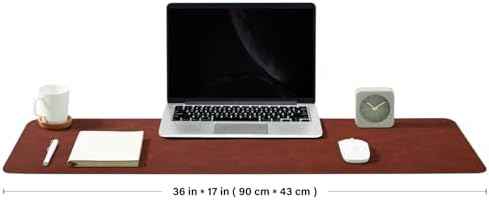 Distressed Leather Desk Mat - Non-Slip PU Desk Pad for Office and Home