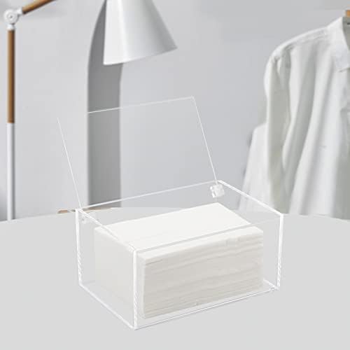 Watpot Acrylic Dryer Laundry Sheet Holder Dispenser Clear Container Box with Lid