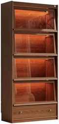 AQIMUELE Solid Wood Bookcase - 5-Tier Book case with 3 Color LED