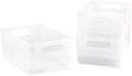 Isaac Jacobs 5-Pack Medium Clear Storage Bin Set w/Cut-Out Handles, Plastic by IsaacJacobs