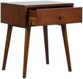 NTC Lux Solid Wood Nightstand with Drawer, Mid Century Modern Side