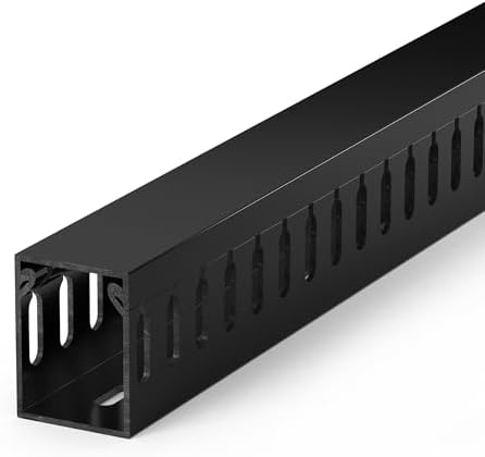 1.6"H x 1.2"W Cable Raceway, 6ft Under Desk Wire Management Channel, Black