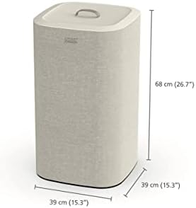 Joseph Joseph Tota 60 liter/15.8 gallon Laundry Hamper Separation Basket with lid, 2 Removable Washing Bags with Handles- Ecru
