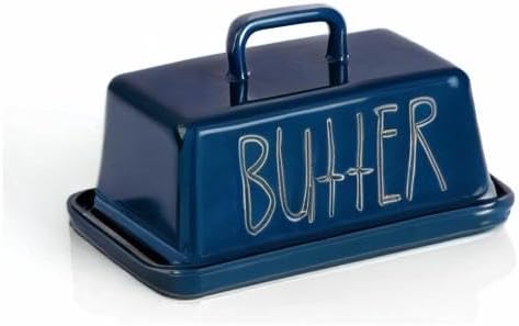 Sweejar Ceramic Butter Dish with Handle Lid, 7.3 Inch Porcelain Large