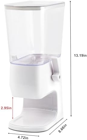 Cereal Dispenser Countertop 2Pcs, Cereal Containers Storage Snack Dispenser for Pantry, 3.2L Dry Food Dispenser for Grains, Nuts, Snack,Oatmeal, Pet food, White