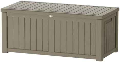 Outdoor Storage Box Waterproof, 150 Gallon Large Deck Box Lockable, Patio Storage Bin Resin for Pool Accessories Cushion Furniture, Garden Tools, UV-Resistant Outside Delivery Grey
