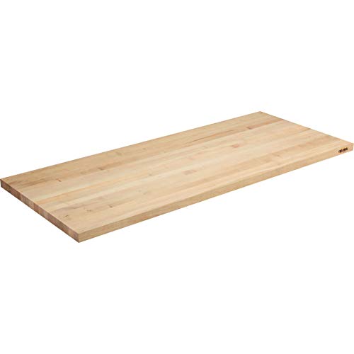 Global Industrial Adjustable Height Workbench, Maple Butcher Block Square Edge - Image 3