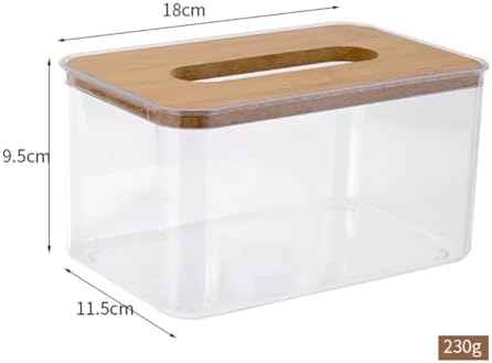 GSHLLO Clear Acrylic Tissue Box Dryer Sheet Dispenser Rectangle Tissue Holder Cover Countertop Napkin Organizer Bathroom Facial Napkin Case for Office Room