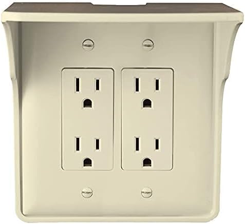 Power Perch Double Outlet Shelf (Almond, 2 Pack)