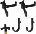 4pcs Tool Hooks for Suncast Shed, Single-Head J Hook and Double-Head Hook Set Premium Storage Sheds Tool Hangers Organization Accessories for Hanging Shovels Rakes Scissors Tools (Black)
