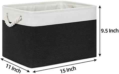Bidtakay Black Storage Baskets for Shelves [3-pack] Collapsible