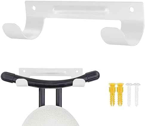 Ironing Board Hanger, Wall Mount Ironing Board Holder Organizer Wall Rack with Screws for Laundry Rooms Storage Rack Hanging Y-Leg or T-Leg Ironing Boards Towels(White)