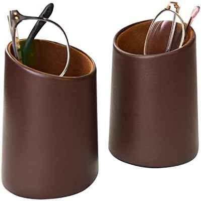 2 Pack Eyeglasses Holder PU Leather Glasses Stand Case Holder for