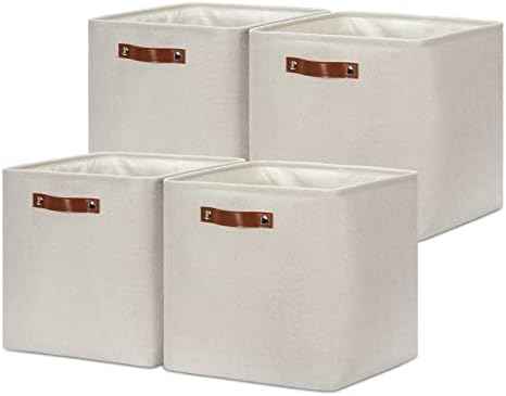 DULLEMELO Storage Bins, 4 Pack Of 13x13x13 Decorative Storage Cube