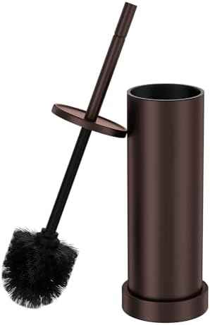 Toilet Brush and Holder Set: 304 Stainless Steel Heavy Duty Toilet Bowl Brush and Holder with Removable Inner Bowl and Splash Protection, Modern Long Handle Bathroom Cleaning Tool