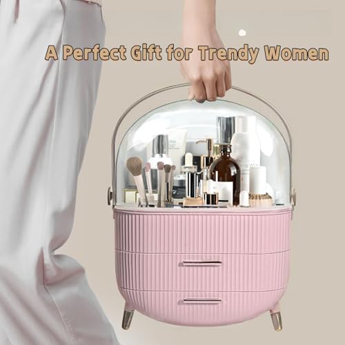 Egg Makeup Organizer, Egg Shape(Oval) Makeup Storage Box Countertop Portable Vanity Cosmetics Organizer