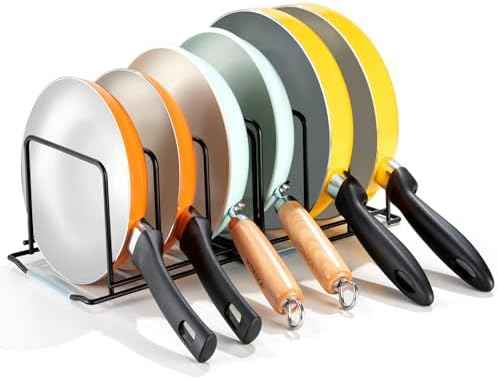 Cutting Board Organizer, Adjustable Pot and Pan Organizer Rack, Kitchen Cabinet Holder for Cutting Board,Baking Tray, Cookie Sheet, Bakeware Organizer for Countertop