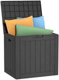 36 Gallon Outdoor Deck Box, Lockable Waterproof Outdoor Storage Boxes For Garden Tools,Indoor Cushions,Accessories Outside Storage Resin Weatherproof Container(Black)