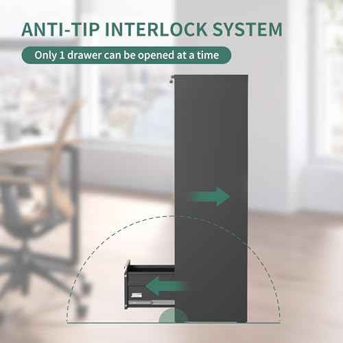 5 Drawer File Cabinet with Lock,Metal File Cabinet for Home Office