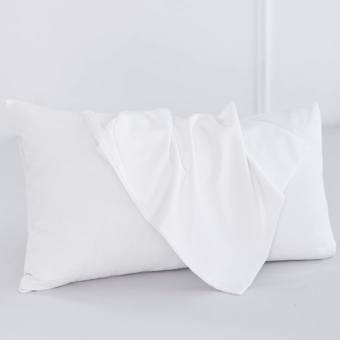 MooMee Bedding Pillowcases Pack of 2 100% Washed Cotton Linen Like Textured - Image 2