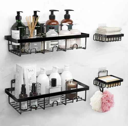 Shower Shelves, Adhesive Shower Caddy Storage Organizer 4-Pack