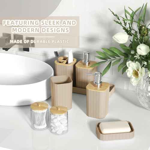 XLHOMO Bathroom Accessories Set - 10PC Elegant Beige Bathroom Set