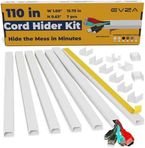 Cord Hider for Wall Mounted TV - Fits 3-4 Cables, 110in Paintable