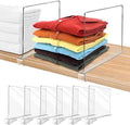 Acrylic Shelf Dividers for Closet Organization 6PCS Closet Shelf Divider Closet Dividers for Shelves Shelf Organizer for Closet Shelf Organizer For Wood Closet Separator Clear