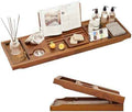Premium Foldable Teak Bathtub Tray, Expandable Bath Tray for Tub, Luxury Bathtub & Bathroom Accessories