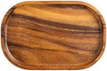 Acacia Oval Wooden Valet Tray for Men Women, Acacia Wood Serving Tray Key Dump Bedside Nightstand Dresser Organizer EDC Catch All Decorative Wooden Tray for Phone Wallet Keys Jewelry (12 x 7.9 Inch)