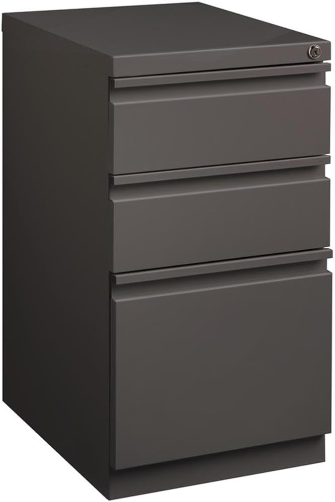 Pemberly Row 3 Drawers 27.75" Vertical Espresso Metal Filing Cabinet Lockable by PEMBERLYROW