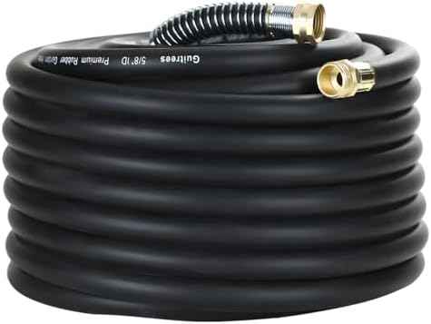 Guitrees 75FT 5/8 Heavy Duty Rubber Garden Hose - 300psi Working