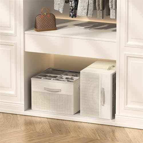 Shoe Organizer for Closet, Foldable Shoe Storage with Adjustable Dividers