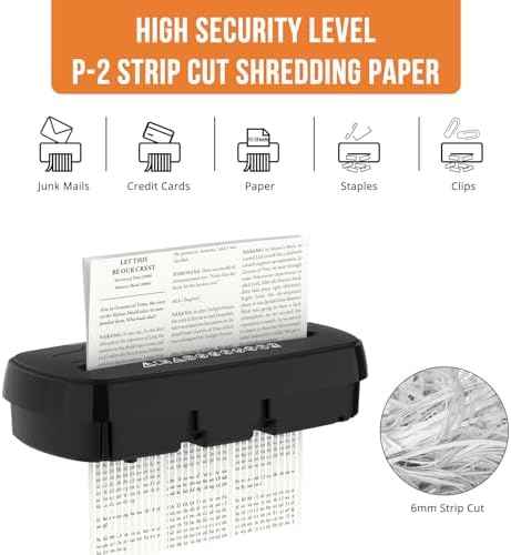 Home Office Paper Shredder,Woolsche 10-Sheet Strip Cut with 3.17-Gallon Basket,P-2 Security Level,CD & Credit Card Shredder,Durable & Fast - Jam Proof System - ETL Certified