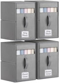 Large Bed Sheet Organizers and Storage for Linen Closet, 4 Pack Grey