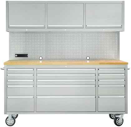 CT Copper Tailor 72-inch Rolling Tool Chest with 15 Drawers,Stainless Steel