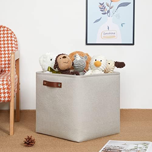 DULLEMELO Storage Bins, 4 Pack Of 13x13x13 Decorative Storage Cube