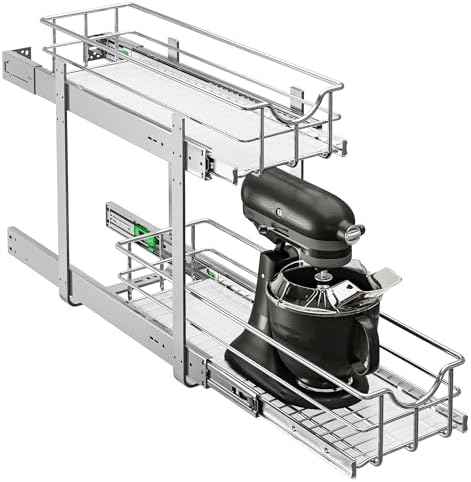 WelFurGeer 2-Tier Kitchen Cabinet Pullout Shelf and Drawer Organizer, Soft Close Pantry Pull Out Shelves, Heavy Duty Pull Out Cabinet Organizer with Shelf Liner for Kitchen Cabinets, Pantry Storage