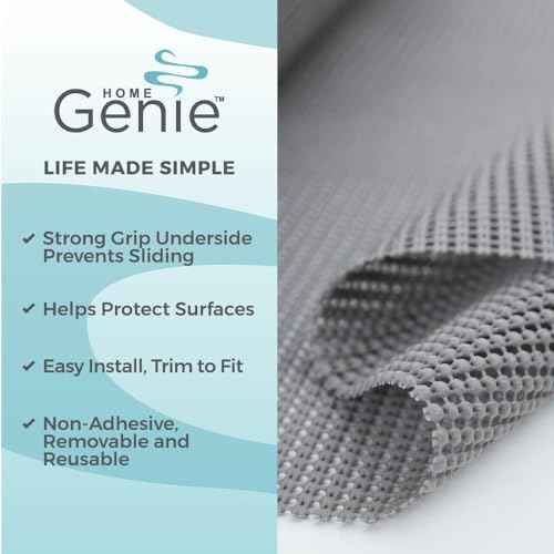 HOME GENIE Shelf Drawer and Cabinet Liner, Non Adhesive, 12x20 Soft Gray